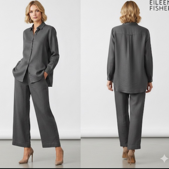 Eileen Fisher Tops - Eileen Fisher Organic Linen Classic Collar Shirt
Easy Fit, Long Length Size L